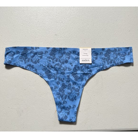 Auden Other - Auden Thong Womens Medium 8/10 Blue Bonded Edge Underwear No Show Lays Flat